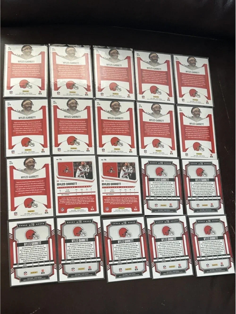 32 CARD MYLES GARRETT PANINI COLLECTION NM SCORE SACK ATTACK/CAPTAINS/GAME FACE+